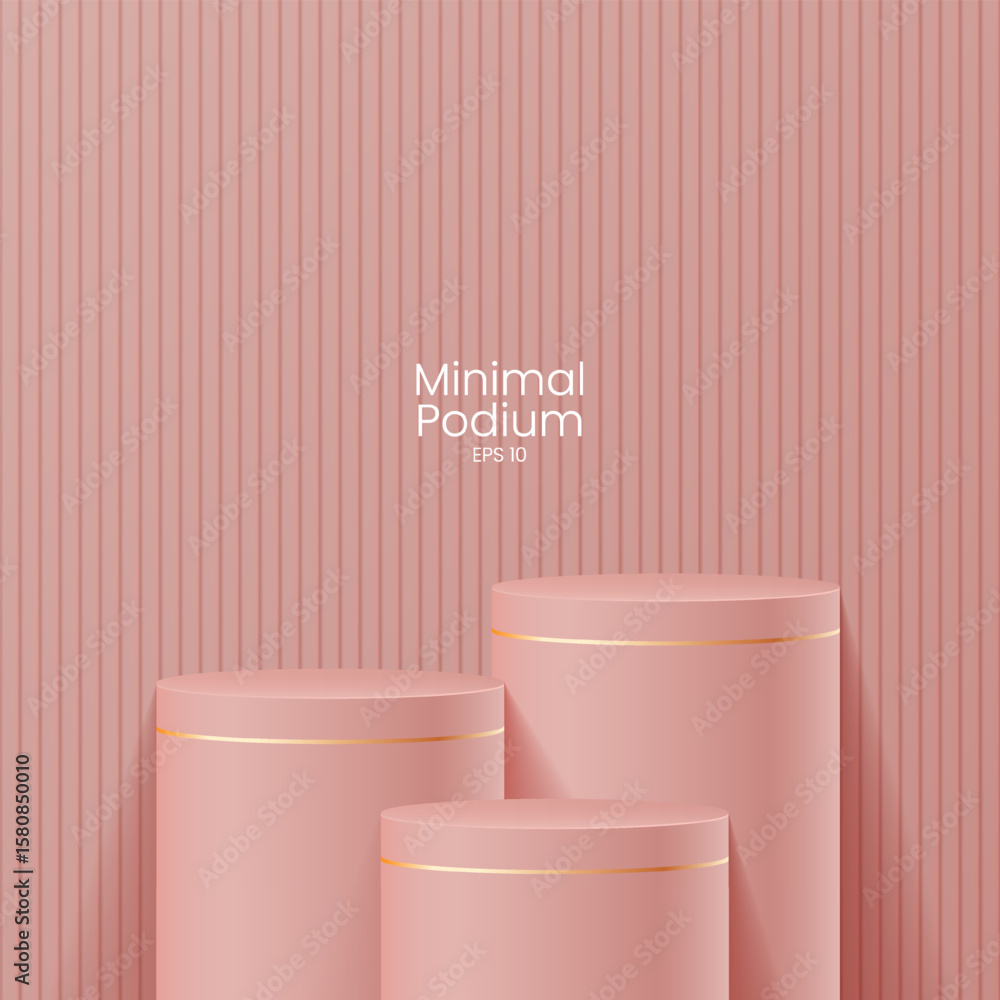 Poster abstract minimal scene. minimal podium with soft material base. soft podium stages and product showc