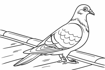 coloring page line art the pigeon black vector