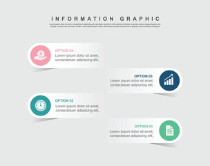 4 step infographic design. schedule concept with paper layout. can be used for workflow illustration