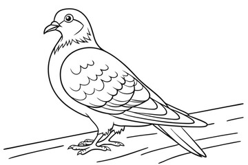 coloring page line art the pigeon black vector