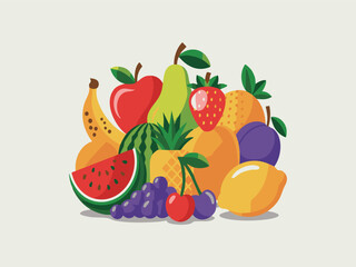 Vibrant Assortment Of Fresh Fruits apple banana