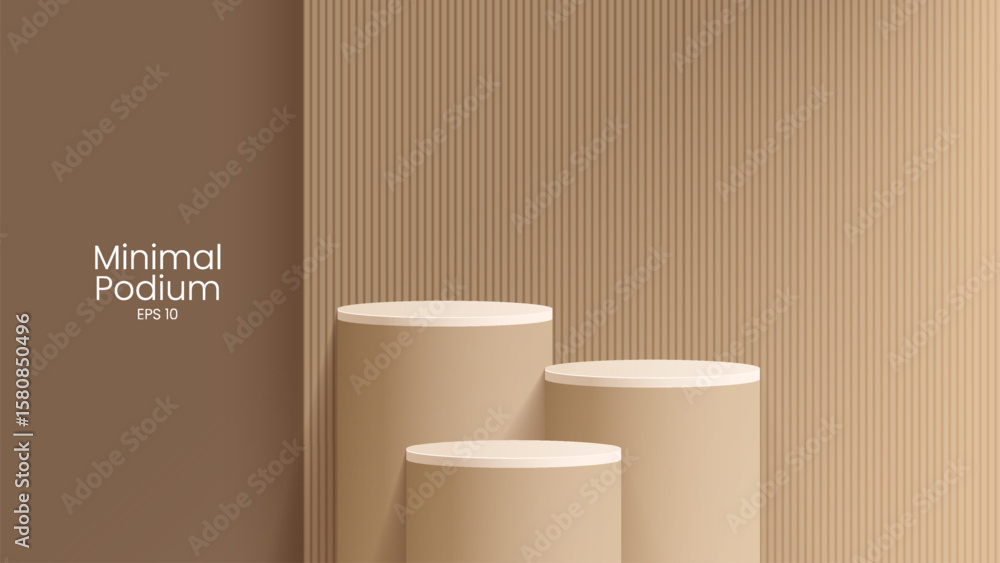 Aufkleber abstract minimal scene. minimal podium with soft material base. soft podium stages and product showc