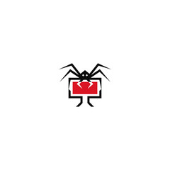 Spider malware computer logo design.