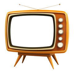 Old Retro Tv 3D Style Frame Isolated on Transparent Background PNG
