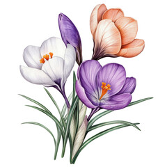 Colorful Crocus Flowers Bouquet