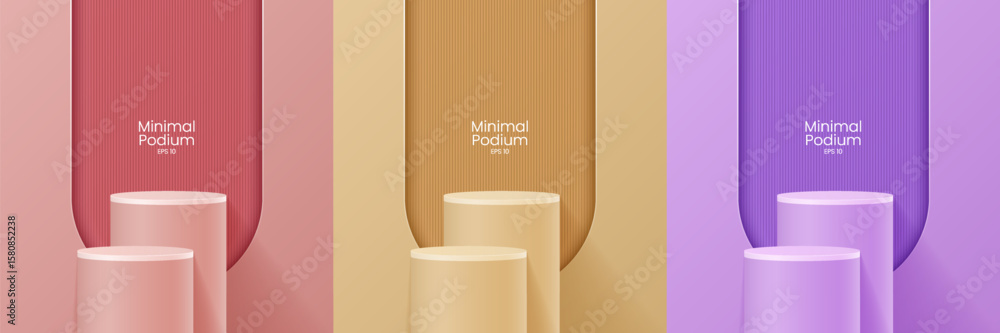 Aufkleber abstract minimal scene. minimal podium with soft material base. soft podium stages and product showc