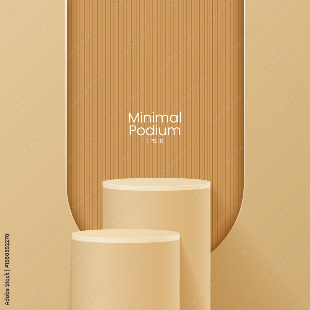 Aufkleber abstract minimal scene. minimal podium with soft material base. soft podium stages and product showc