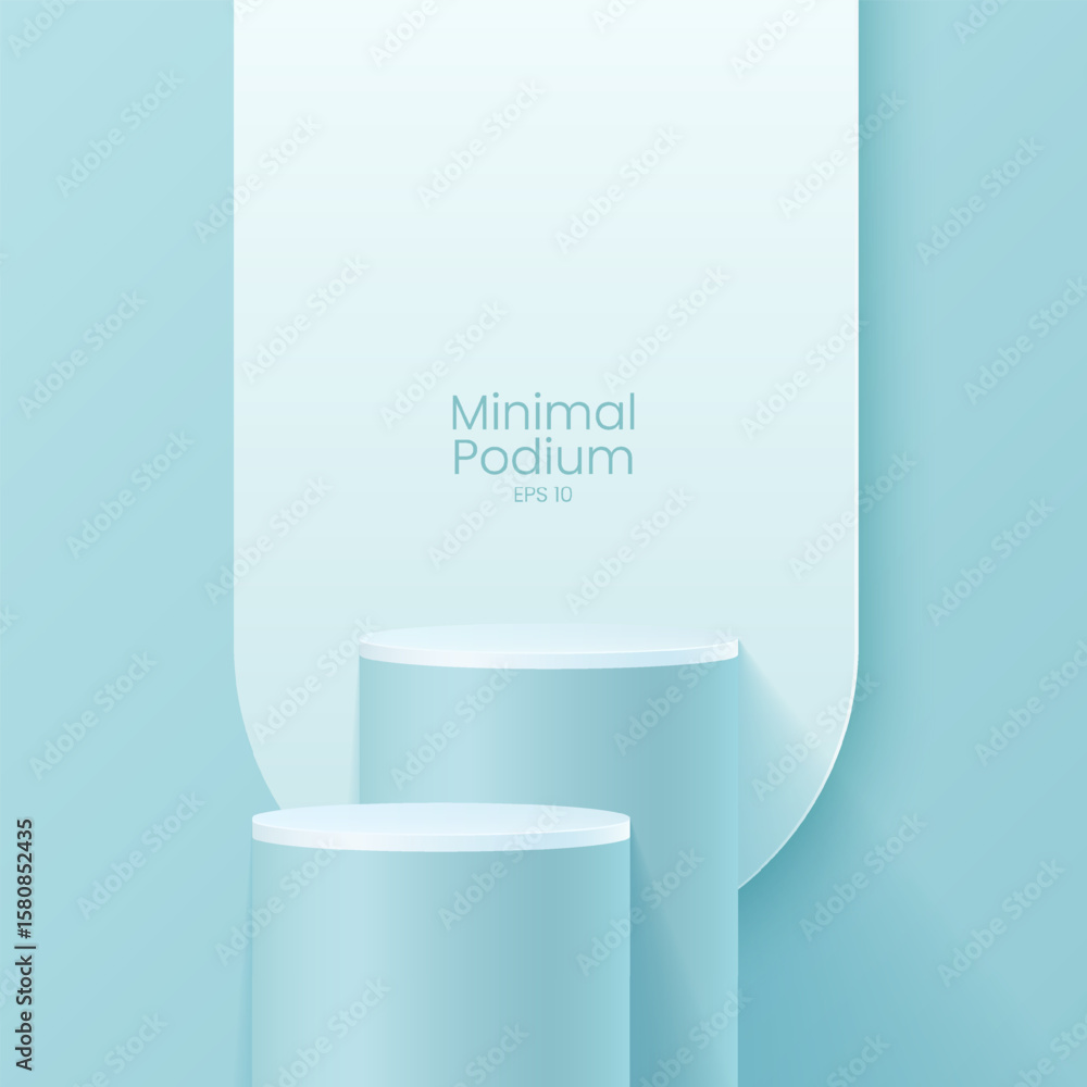 Aufkleber abstract minimal scene. minimal podium with soft material base. soft podium stages and product showc