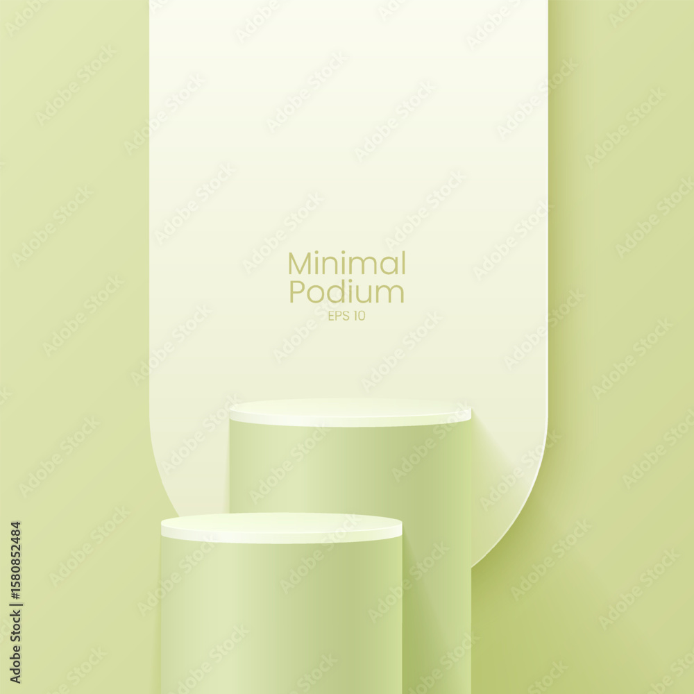 Aufkleber abstract minimal scene. minimal podium with soft material base. soft podium stages and product showc