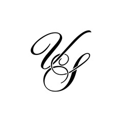 Elegant VS Monogram Logo in Black Script &ndash; Luxury Calligraphy Initial Design on White Background	
