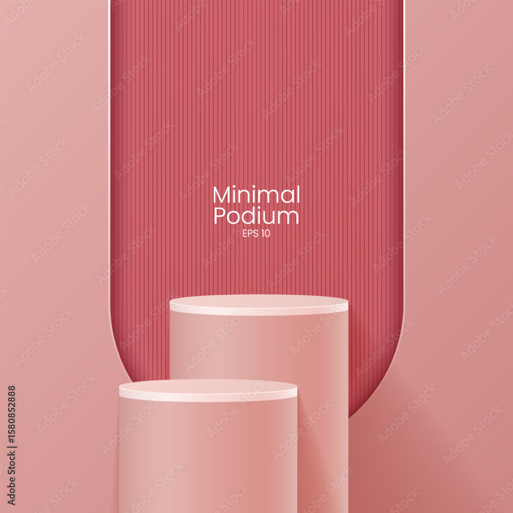 Aufkleber abstract minimal scene. minimal podium with soft material base. soft podium stages and product showc