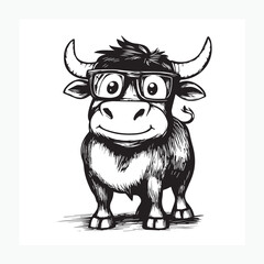 cartoon bull with horns