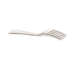 Cartoon cute cooking  culinary metal kitchen fork isolated on white background. Watercolor and pencil hand drawn illustration sketch