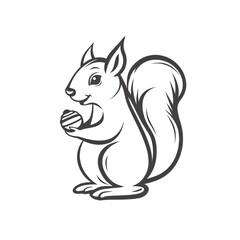 Obraz premium Cute squirrel holding a nut (1)
