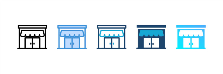 Store icon set multiple style collection