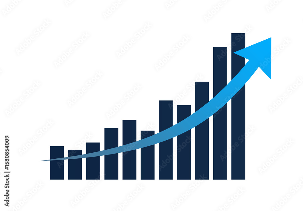 Poster graph diagram up icon template.business chart with png graph arrow. transparent growth chart bar and