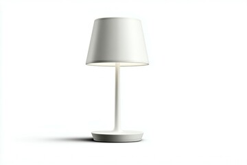 Minimalist white table lamp with cylindrical shade and sleek design