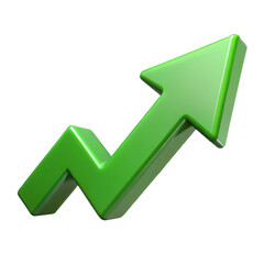 Green arrow pointing up stock market growth success business trend financial chart investment symbol  100