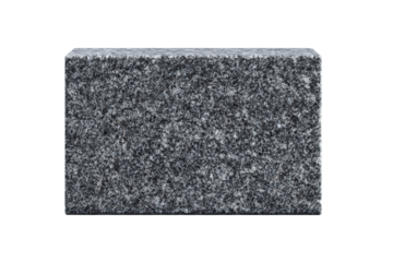 A gray stone block with a black border