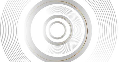 Luxury elegant white background with gold ornament .Minimalist design with soft circular ripples on white background .Minimal style white neomorphism website banner, Vector business presentation .