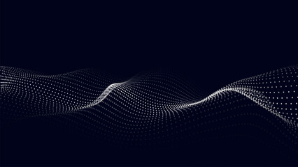 Vector futuristic wave. Digital technology. Big data.