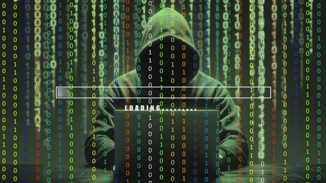 Hacker with his laptop