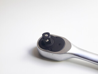 Ratchet wrench handle or ratchet shock wrench isolated on white background.