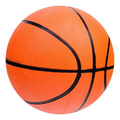 An orange basketball isolated on a white background.
