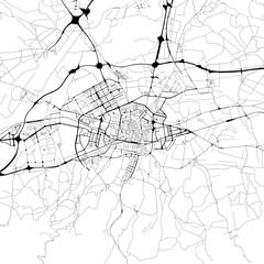 Monochrome City Map With Road