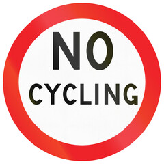 Historic road sign in Hong Kong - No Cycling