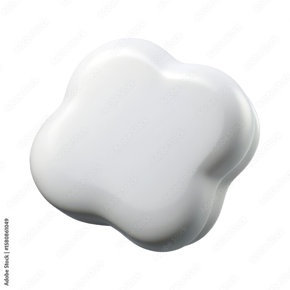 Poster Abstract white blob shape isolated on black background for design element and creative projects use