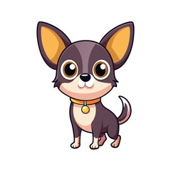 Adorable chihuahua dog with big ears and a golden collar puppy animal