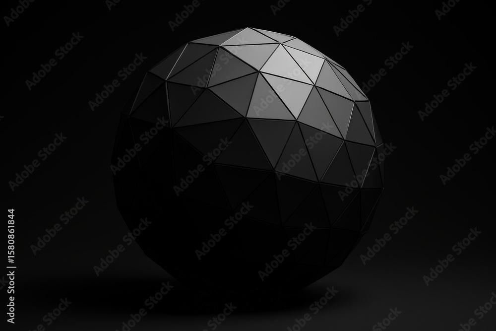 Aufkleber geometric sphere in elegant grayscale displays a modern aesthetic with clean lines and minimalist de