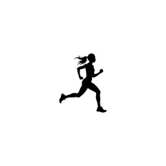 
Running woman flat icon for exercise