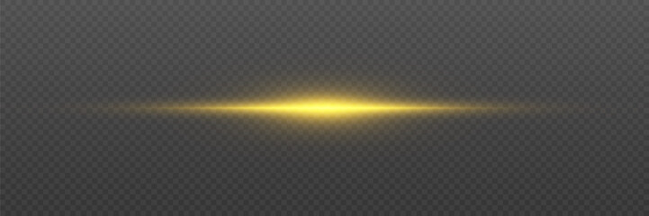 Light flash of light, laser effect. On a transparent background.