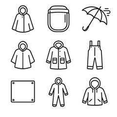 Rain storm emergency windproof icons icon cover vector poncho gear protection raincoat
