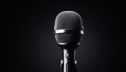Microphone on a simple solid black background