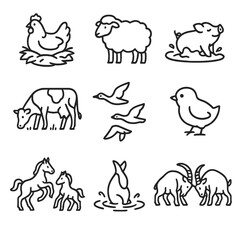 Icon animal diving mud chick rutting vector spring duck icons wooly nesting