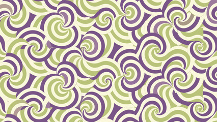 Obraz premium Abstract swirl pattern with purple green and cream colors