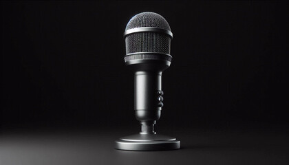 Microphone on a simple solid black background