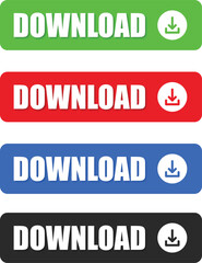 Download button vector set illustration for website and mobile app design use