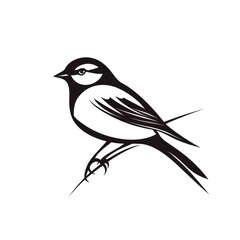 Fototapeta premium Simple black and white bird silhouette (1)