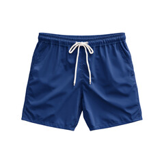 Simple Blue Swim Shorts on Transparent Background