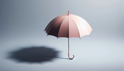 Umbrella on a simple solid light gray background
