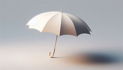 Umbrella on a simple solid light gray background