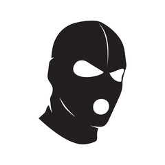 Balaclava Mask Silhouette Bandit Criminal Robber Icon Vector