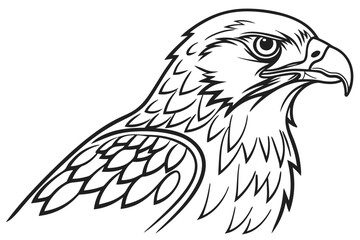 coloring page line art the falcon black vector