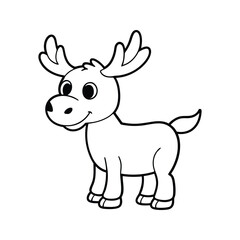 Playful cartoon moose with big eyes and antlers animal wildlife