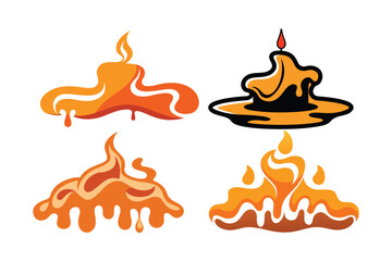  candle melted into a puddle forming abstract wave shapes eps