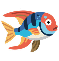 Fish Vector Illustration – Colorful Aquatic Animal Design
